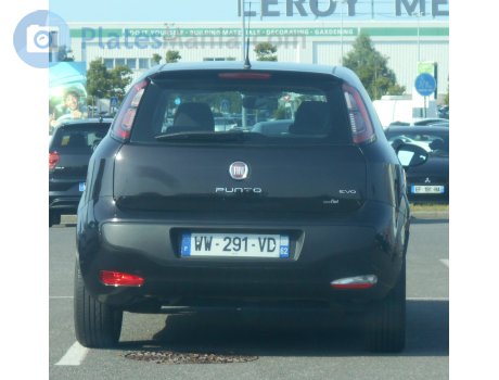 Ww 291 Vd Fiat Punto Evo Pas De Calais French License Plate