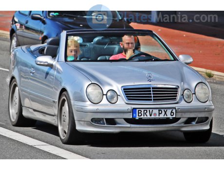 Brv Px 6 Mercedes Benz Clk Klasse Rotenburg District Bremervorde German License Plate