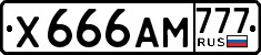 License plate Russia, Cars