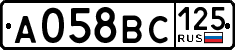 License plate Russia, Cars