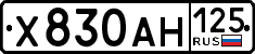 License plate Russia, Cars