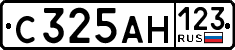 License plate Russia, Cars