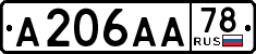 License plate Russia, Cars