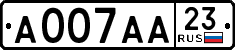 License plate Russia, Cars