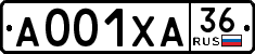 License plate Russia, Cars