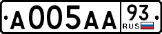 License plate Russia, Cars