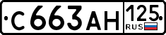 License plate Russia, Cars