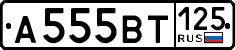 License plate Russia, Cars