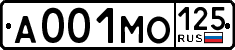 License plate Russia, Cars