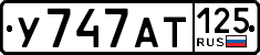 License plate Russia, Cars