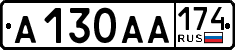 License plate Russia, Cars
