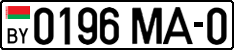 License plate Belarus, Cars (2004)
