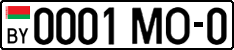 License plate Belarus, Cars (2004)