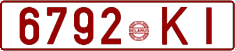 License plate Belarus, Cars (1992)