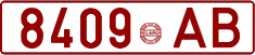 License plate Belarus, Cars (1992)