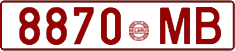 License plate Belarus, Cars (1992)