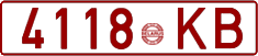 License plate Belarus, Cars (1992)