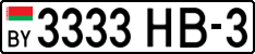 License plate Belarus, Cars (2004)