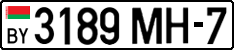 License plate Belarus, Cars (2004)