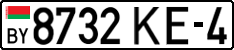 License plate Belarus, Cars (2004)