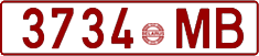 License plate Belarus, Cars (1992)
