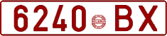 License plate Belarus, Cars (1992)