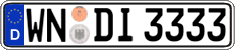 German license plate, Regular plates