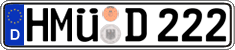German license plate, Regular plates