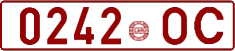 License plate Belarus, Cars (1992)