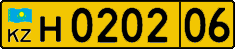 License plate Kazakhstan, Foreigners (2012)