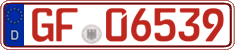 German license plate, Red license plates
