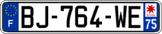 French license plate, SIV (ordinary)