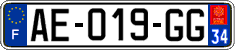 French license plate, SIV (ordinary)