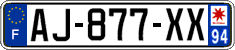 French license plate, SIV (ordinary)