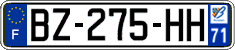 French license plate, SIV (ordinary)