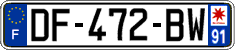 French license plate, SIV (ordinary)