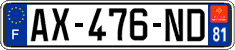 French license plate, SIV (ordinary)