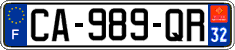 French license plate, SIV (ordinary)