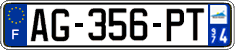French license plate, SIV (ordinary)