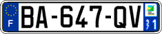 French license plate, SIV (ordinary)