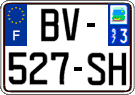 French license plate, SIV (ordinary)