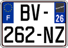 French license plate, SIV (ordinary)