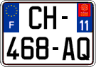 French license plate, SIV (ordinary)