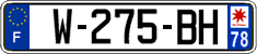 French license plate, SIV (garage)