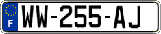 French license plate, SIV (temporary)