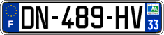French license plate, SIV (ordinary)