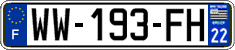 French license plate, SIV (temporary)