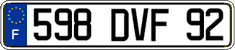 French license plate, FNI