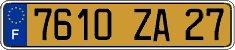 French license plate, FNI