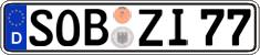 German license plate, Regular plates